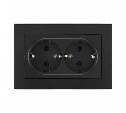 Розетка двойная с заземлением и со шторкой Arte Milano SET06-2 SET06-double-40-2 black
