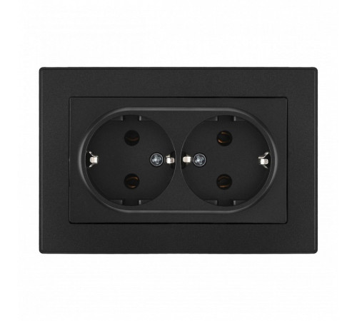 Розетка двойная с заземлением и со шторкой Arte Milano SET06-2 SET06-double-40-2 black