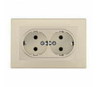 Розетка двойная с заземлением и со шторкой Arte Milano SET06-2 SET06-double-40-2 shampan
