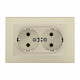 Розетка двойная с заземлением и со шторкой Arte Milano SET06-2 SET06-double-40-2 shampan