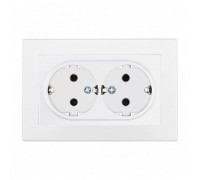 Розетка двойная с заземлением и со шторкой Arte Milano SET06-2 SET06-double-40-2 white
