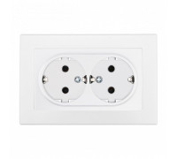 Розетка двойная с заземлением и со шторкой Arte Milano SET06-2 SET06-double-40-2 white