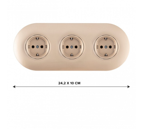 Розетка с заземлением и со шторкой Arte Milano SET08-3 SET08-3-40-1x3 shampan