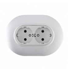 Розетка двойная с заземлением и со шторкой Arte Milano SET08-2 SET08-double-40-2 silver