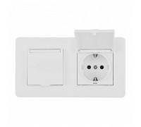 Розетка с заземлением и шторкой, с крышкой Arte Milano SET16-2 SET16-2-41-1x2 white
