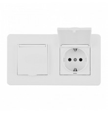 Розетка с заземлением и шторкой, с крышкой Arte Milano SET16-2 SET16-2-41-1x2 white