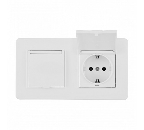 Розетка с заземлением и шторкой, с крышкой Arte Milano SET16-2 SET16-2-41-1x2 white