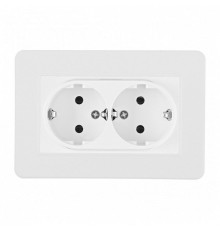 Розетка двойная с заземлением и со шторкой Arte Milano SET16-2 SET16-double-40-2 white