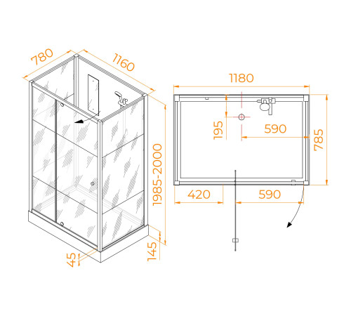 Душевая кабина RGW Andaman AN-207 80х120 см 411320782-95