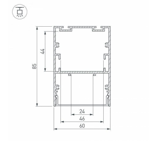 Профиль подвесной Arlight ARH-LINE-6085-2000 BLACK 018681