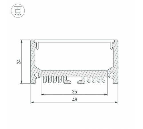 Профиль подвесной Arlight ARH-LINE-2448-2000 ANOD 018684