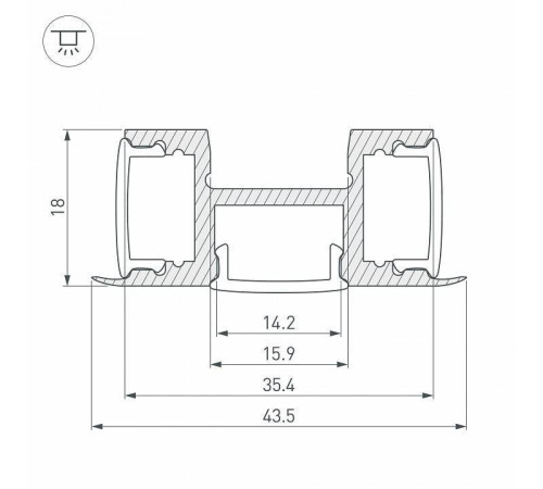 Профиль накладной тройной Arlight ARH-TRI-D-2000 ANOD 018829