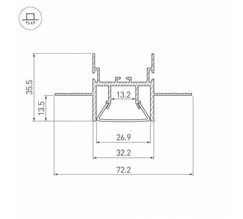 Профиль встраиваемый Arlight Foled-Ceil-Center 23863