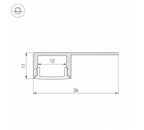 Профиль Arlight ARH-DECORE-S12-LINE-EDGE-2000 ANOD 023894