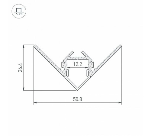 Профиль Arlight ARH-DECORE-S12-EXT-F-2000 ANOD внешний 023897