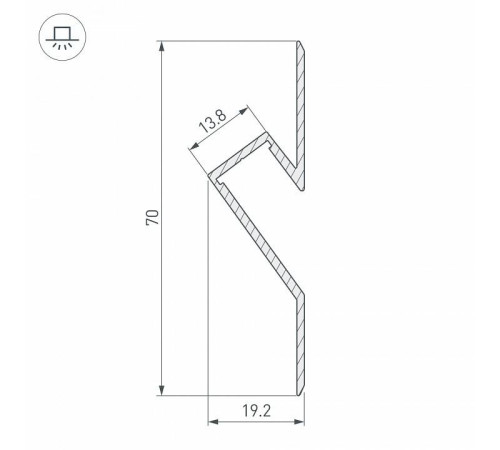 Профиль Arlight ARH-DECORE-S12-CAVE-F-2000 ANOD 023902