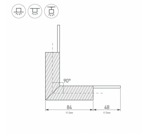 Соединитель угловой L-образный накладной Arlight KLUS 026135