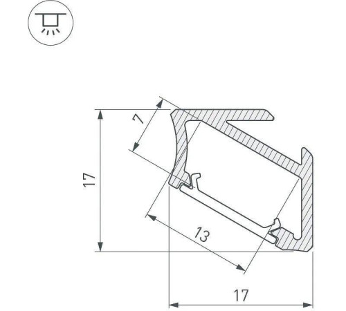 Профиль накладной угловой внутренний Arlight ALM 026694(1)