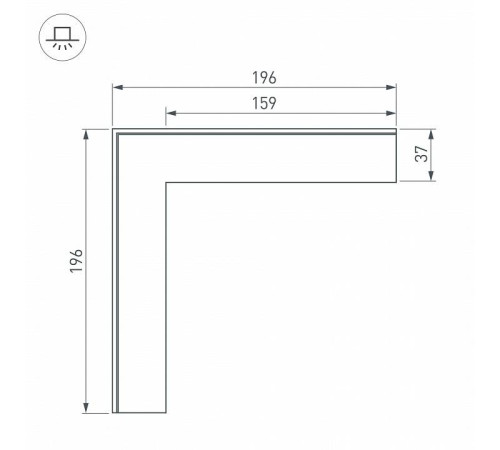 Соединитель угловой L-образный накладной Arlight S-LUX 030096
