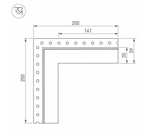Соединитель угловой L-образный накладной Arlight S-LUX 030101