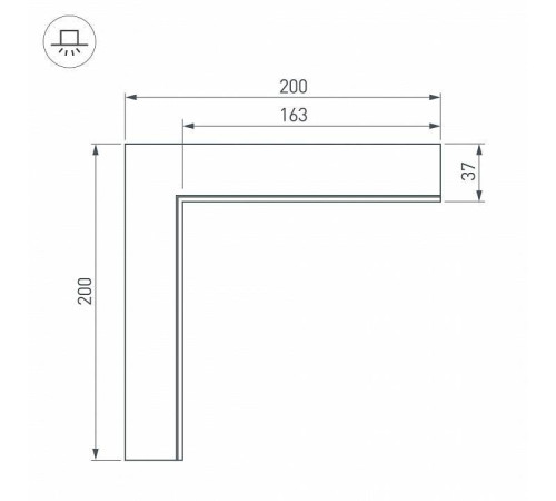 Соединитель угловой L-образный накладной Arlight S-LUX 030103