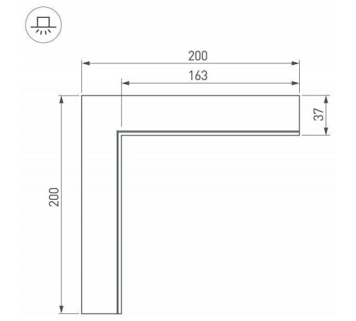 Соединитель угловой L-образный накладной Arlight S-LUX 030103