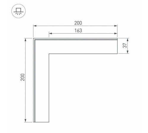 Соединитель угловой L-образный накладной Arlight S-LUX 030105