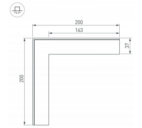 Соединитель угловой L-образный накладной Arlight S-LUX 030105