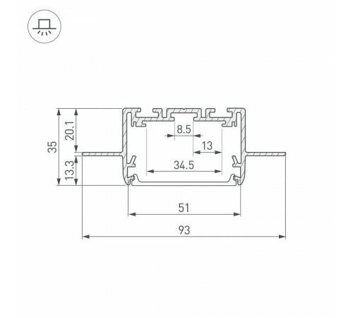 Профиль встраиваемый Arlight SL-LINIA 035650