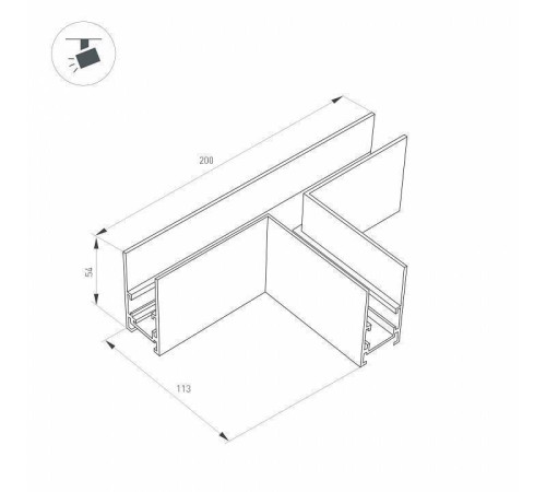 Соединитель T-образный для треков накладных Arlight MAG-ORIENT 36807
