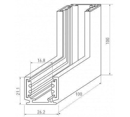 Соединитель угловой внутренний для треков накладных Arlight MAG-ORIENT 37325