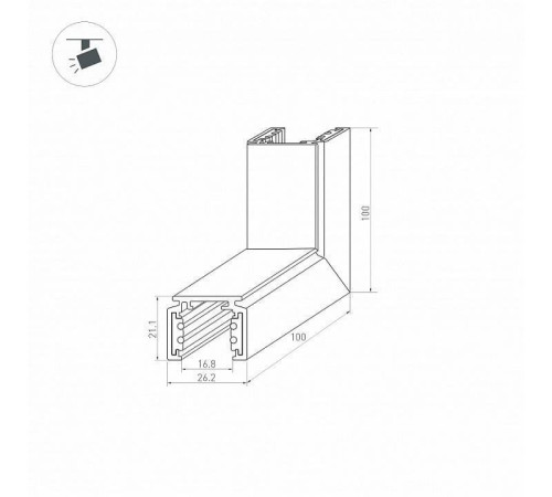 Соединитель угловой внешний для треков накладных Arlight MAG-ORIENT 37326