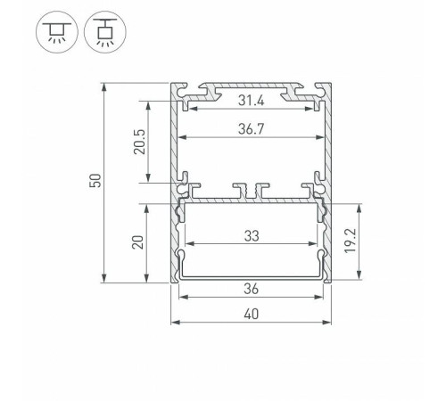 Профиль накладной Arlight SL-LINE 044666