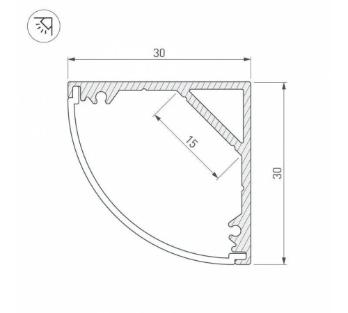 Профиль накладной угловой внутренний Arlight SL-KANT 046182