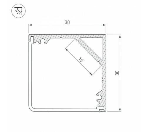 Профиль накладной угловой внутренний Arlight SL-KANT 046182