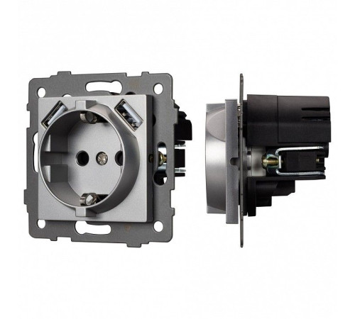 Розетка с заземлением и 2хUSB type A, без рамки Arlight SCT 049820