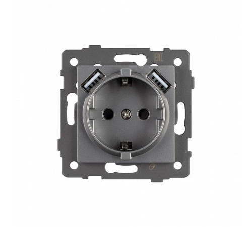 Розетка с заземлением и 2хUSB type A, без рамки Arlight SCT 049820