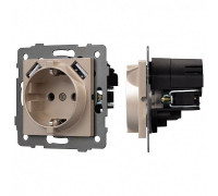 Розетка с заземлением и 2хUSB type A, без рамки Arlight SCT 049821