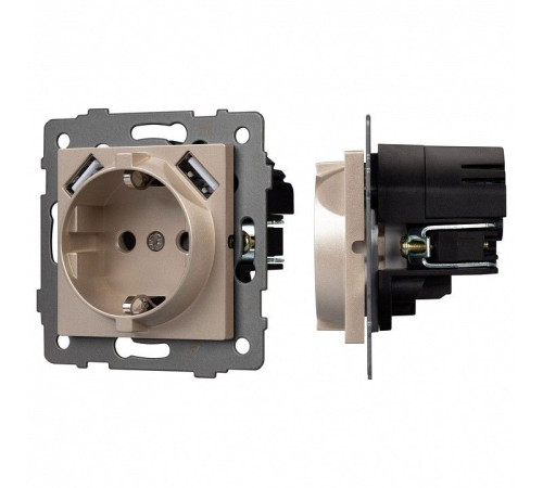 Розетка с заземлением и 2хUSB type A, без рамки Arlight SCT 049821
