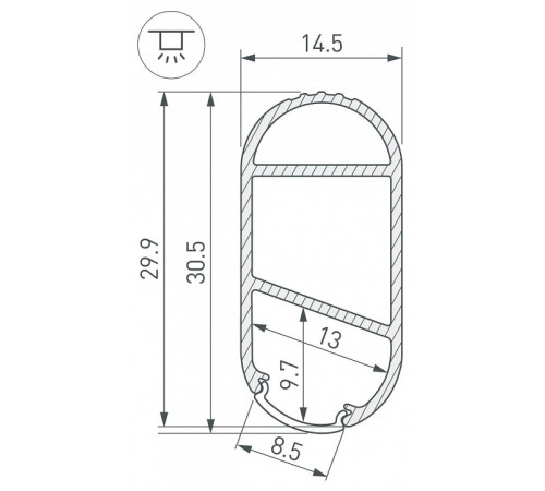 Профиль накладной Arlight WARDROBE 050153