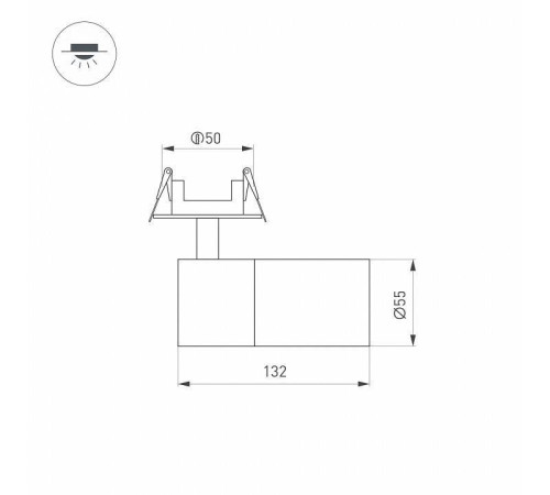 Встраиваемый светильник на штанге Arlight LGD-ARTEMIS-BUILT-FLAP-R55-12W 051797