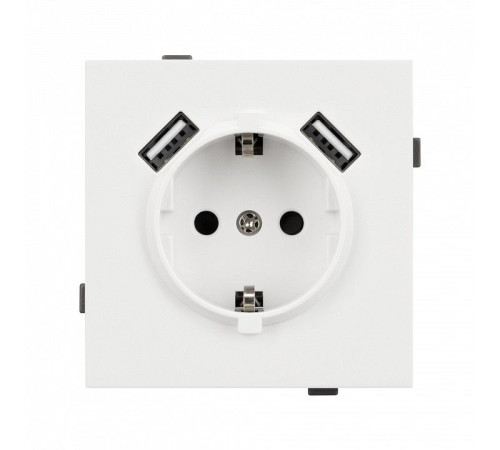 Розетка с заземлением и 2хUSB type A, без рамки Arlight SCT-TENDO 054606
