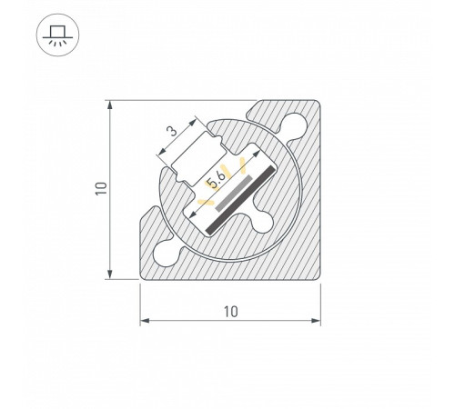 Короб накладной угловой внутренний Arlight SL-KANT 055331