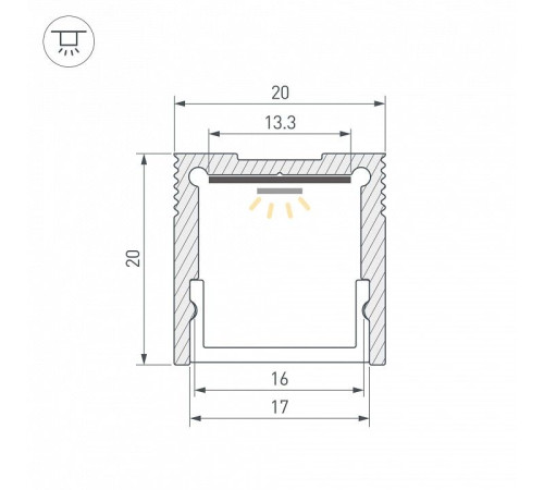 Профиль накладной Arlight SLIM 061370