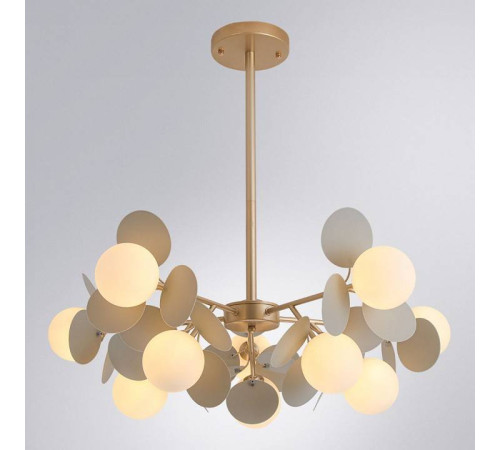 Люстра на штанге Arte Lamp Peacock 10 ламп A1369SP-10GY