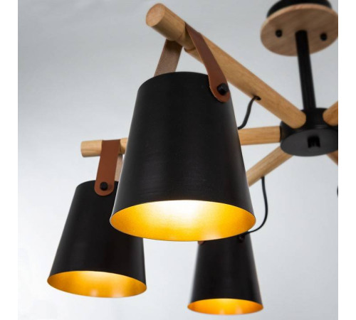 Люстра на штанге Arte Lamp Thomas 6 ламп черная A7032PL-6BK