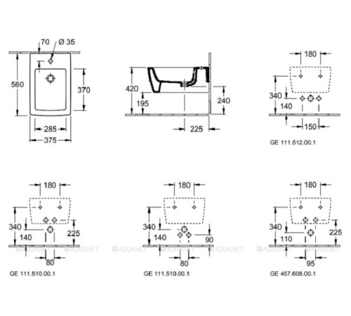 Биде подвесное Villeroy & Boch Memento 2.0 375x560 мм Ebony CeramicPlus 443300S5