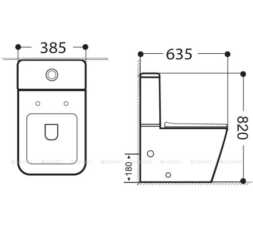 Чаша напольного унитаза Aquanet Tavr 2.0 C1 Rimless с сиденьем Soft Close Slimseat Tavr 2.0 C1