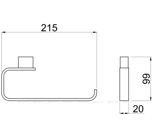 Держатель для полотенца Allen Brau Infinity 215 мм черный матовый 6.21010-31