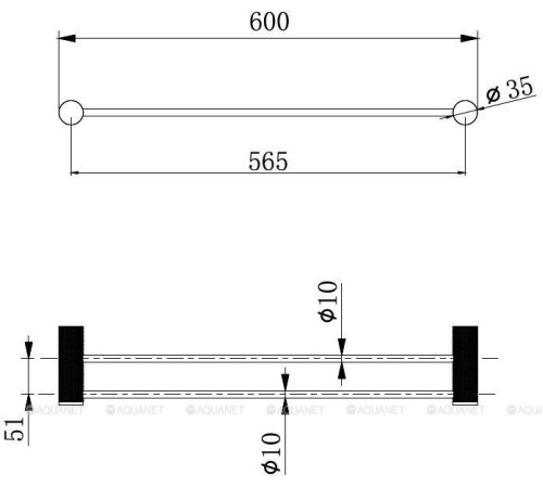 Держатель для полотенец Allen Brau Priority 4.0 двухрядный 600x113x35 мм хром 6.31C12-00